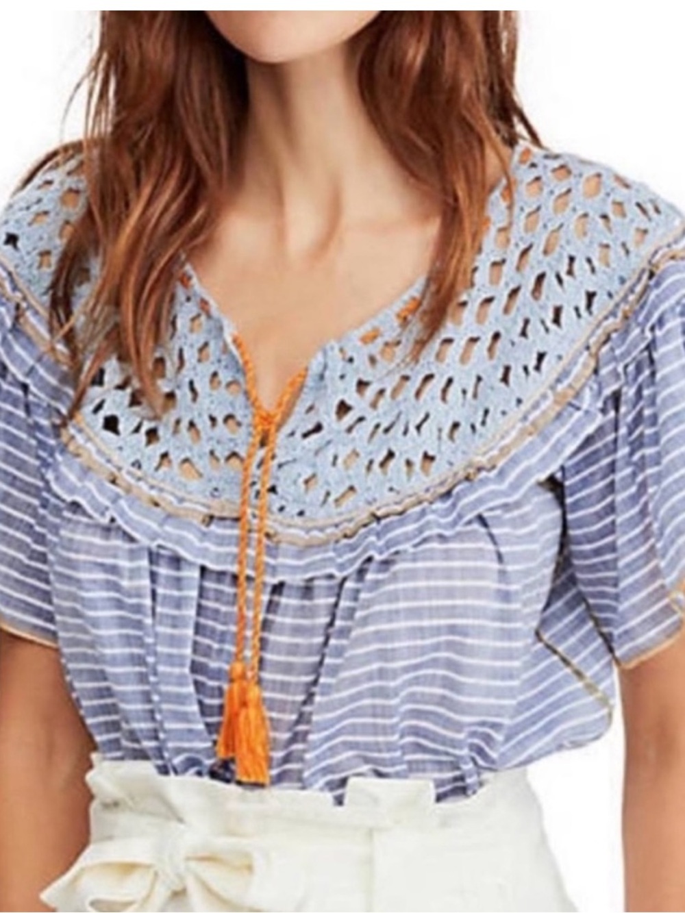 Free People Allora Striped Blouse